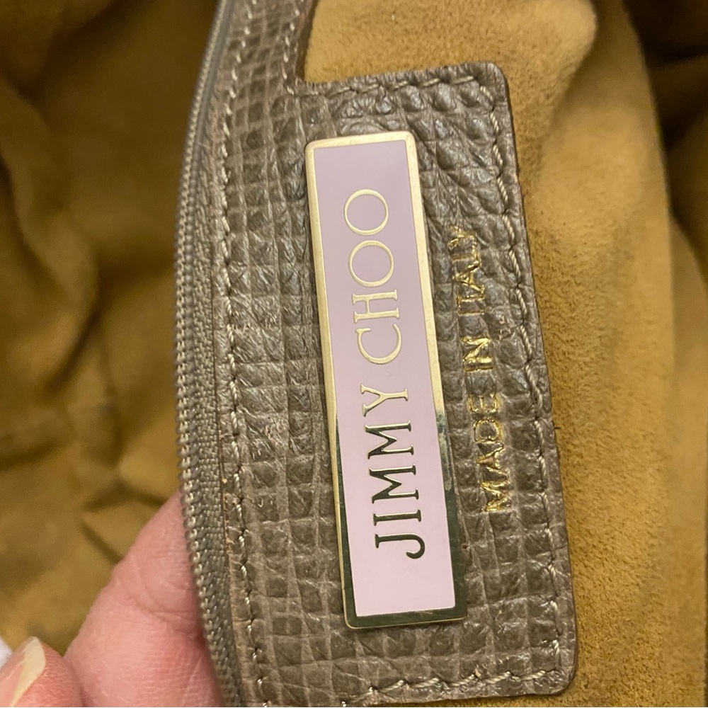 Authentic Jimmy Choo Python Taupe Textured Leathe… - image 10